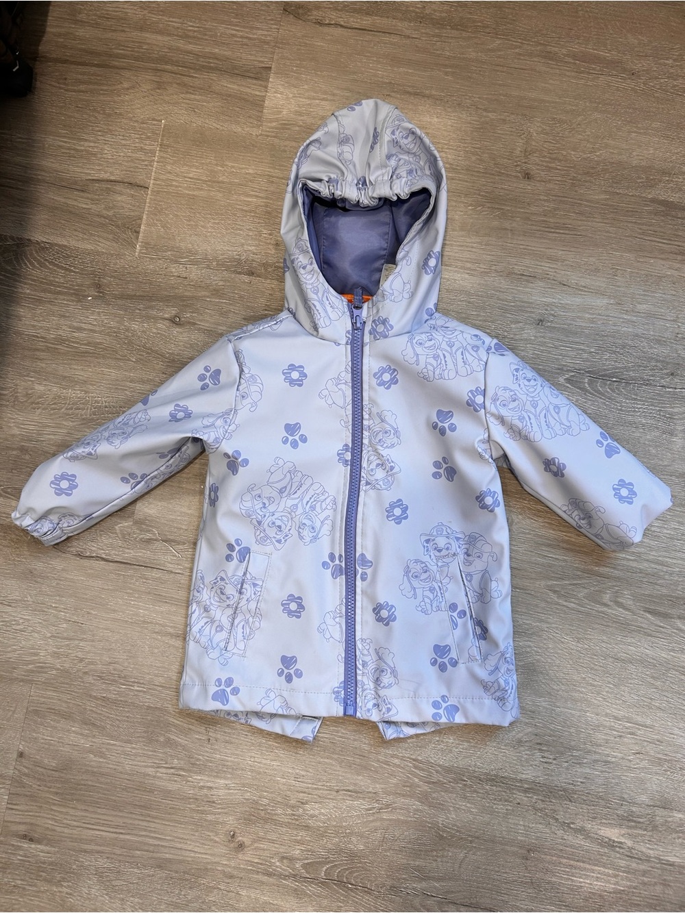 Light blue Toddler Hooded Rain Jacket with Paw Patrol Print